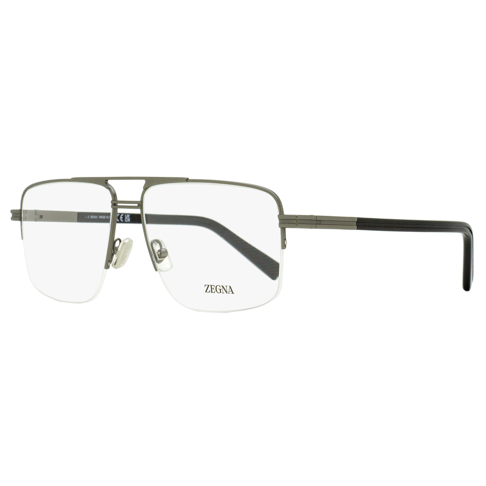 Zegna Rectangular Pilot Eyeglasses EZ5274 009 Matte Gunmetal 59mm